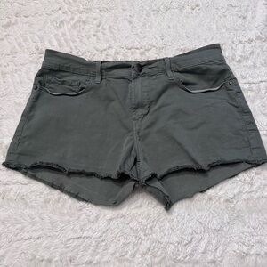 FRAME Denim Le Cut Off Raw Hem Shorts | High Rise Distressed Jean Shorts